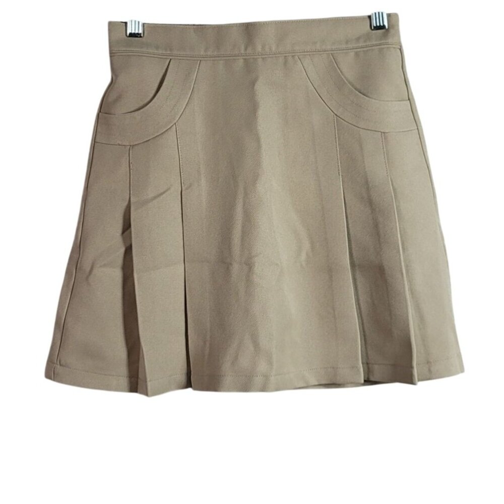 Nautica School Uniform Skort Khaki Size 12 Skirt Pull On Pockets Pleats Elastic